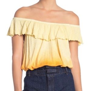 Free People Off the shoulder Ombré Shirt Size Small